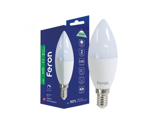 Лампа світлодіодна Feron 80869 LB-737, 6W 4000K E14 Dimmable