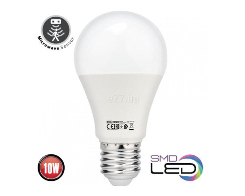 Лампа з датчиком руху Horoz Electric 001-067-0010-010 Force-10, A60 10W 6400K E27, 160°