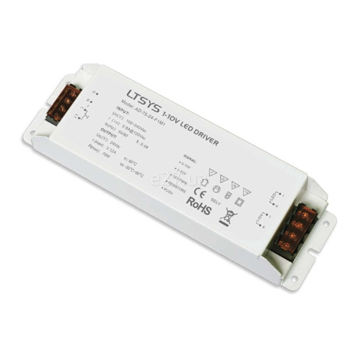 Блок живлення Ideal Lux 244570 Strip LED Driver 1-10v 075W, 24V DC, Залежить від навантаження, 75 Вт · Ideal Lux · ideal-lux-244570