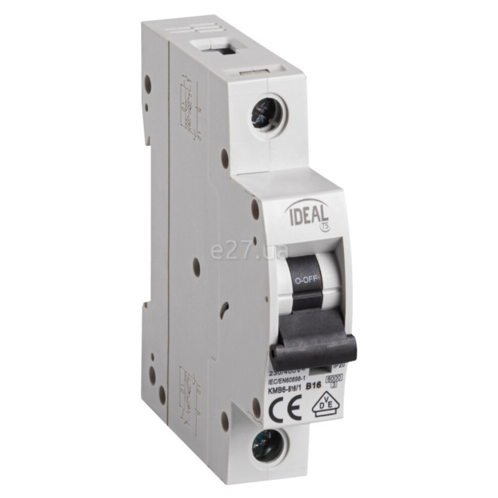 Автоматичний вимикач Kanlux 23140 Ideal TS KMB6-B16/1, 1P, 16A, B, 6kA, на DIN-рейку · Kanlux · kanlux-23140