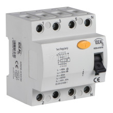 Вимикач диференціального струму, УЗО Kanlux 23184 Ideal TS KRD6-4/40/30, 4P, 40A, 30mA, AC, на DIN-рейку · Kanlux · kanlux-23184