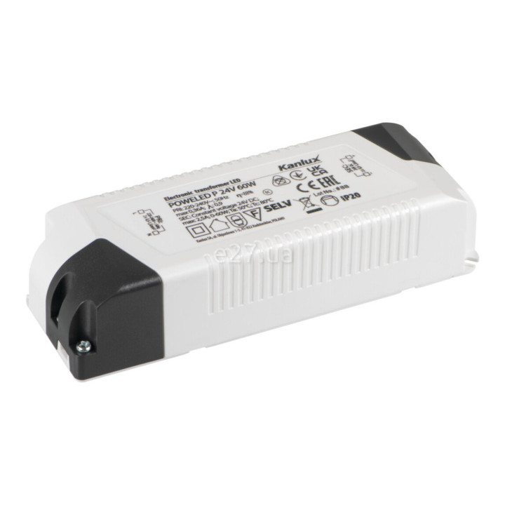 Блок живлення Kanlux 26816 PoweLED P 24V 60W, 24V DC, Залежить від навантаження, 60 Вт, не сумісний з димерами · Kanlux · kanlux-26816