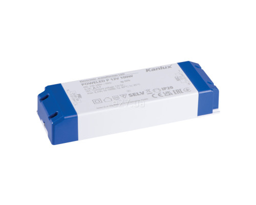 Блок живлення Kanlux 28961 PoweLED P 12v 100w, 12V DC, Залежить від навантаження, 100 Вт, не сумісний з димерами