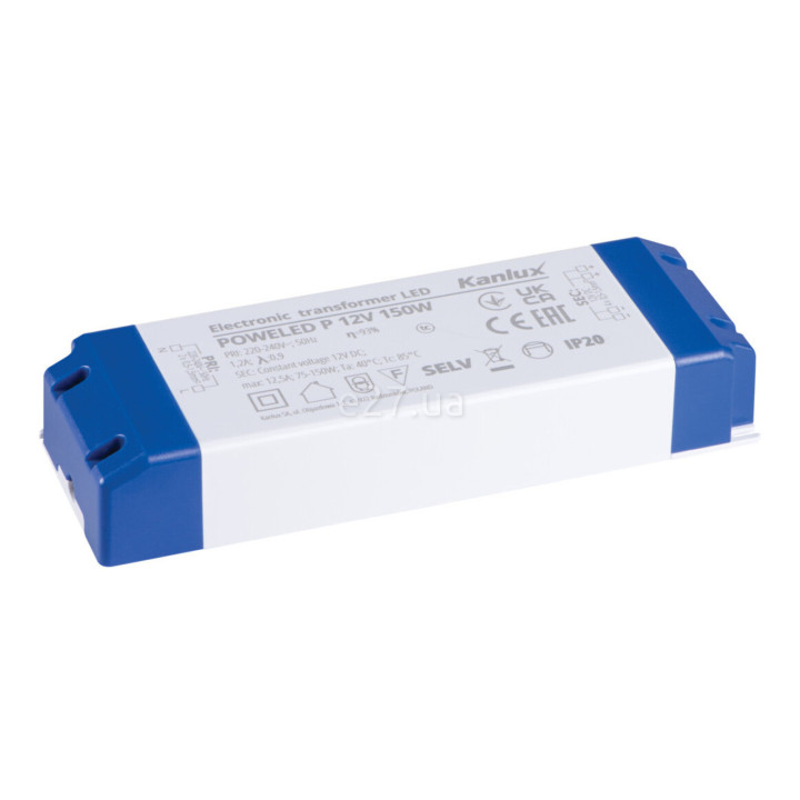 Блок живлення Kanlux 28963 PoweLED P 12v 150w, 12V DC, Залежить від навантаження, 150 Вт, не сумісний з димерами · Kanlux · kanlux-28963