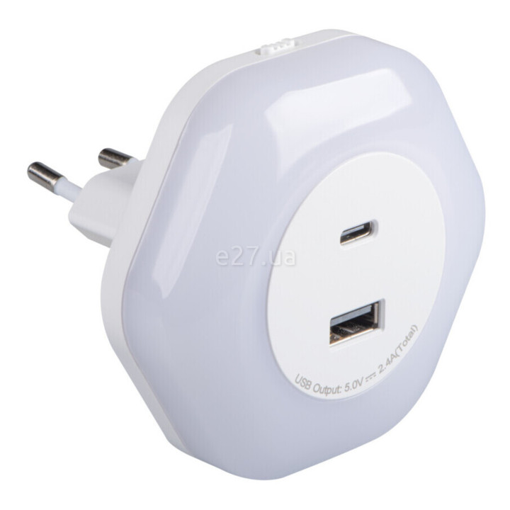 Нічник Kanlux 37397 BOLA LED 2xUSB WW W, 0.22 Вт, 4 лм, 3000К · Kanlux · kanlux-37397