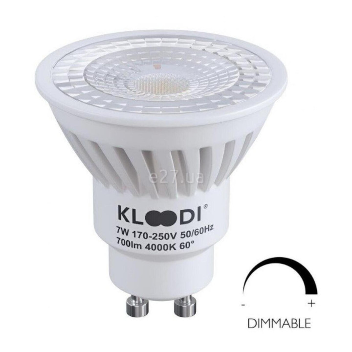 Лампа світлодіодна Kloodi KDGU10-7WSMD 4K 60D , MR16 7W 4000K GU10, 60° · Kloodi · kloodi-kdgu10-7wsmd-4k-60d