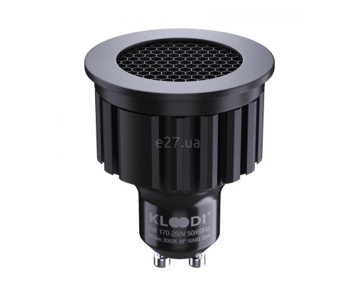 Лампа світлодіодна Kloodi KDGU10-HC 5WCOB 3K 36D BK DIM , 5W 3000K GU10 Dimmable, 36°