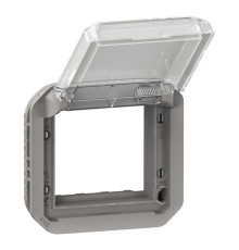 Адаптер Legrand 069580L PLEXO Адатпер для механізмів Mosaic з прозорою кришкою механізм, колір Сірий, сірий, із захисною кришкою, для врізного монтажу
