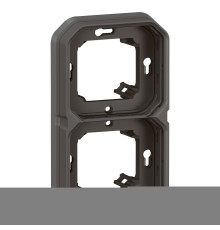 Рамка 2 поста Legrand 069607L Plexo, антрацит, пластик, для врізного монтажу