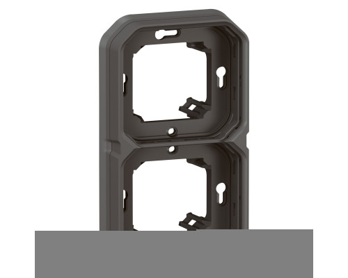 Рамка 2 поста Legrand 069607L Plexo, антрацит, пластик, для врізного монтажу
