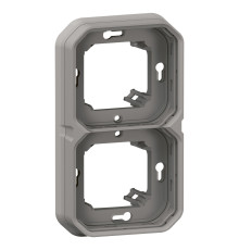 Рамка 2 поста Legrand 069683L Plexo, сірий, пластик, для врізного монтажу
