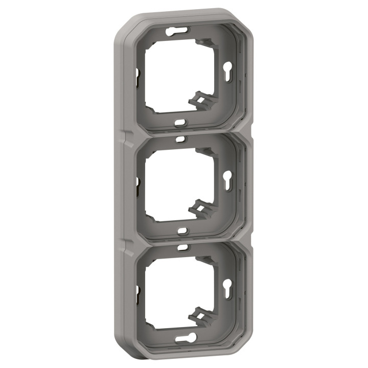 Рамка 3 поста Legrand 069687L Plexo, сірий, пластик, для врізного монтажу · Legrand · legrand-069687l