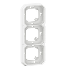 Рамка 3 поста Legrand 069698L Plexo, білий, пластик, для врізного монтажу