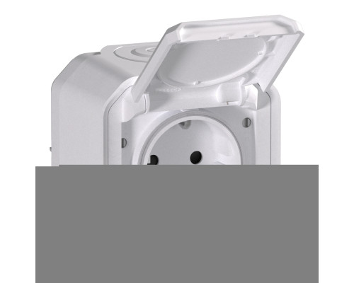 Розетка 220В Legrand 069771L PLEXO Розетка 2К+З з гвинтовими клемами накладний, колір Білий, білий, для накладного монтажу