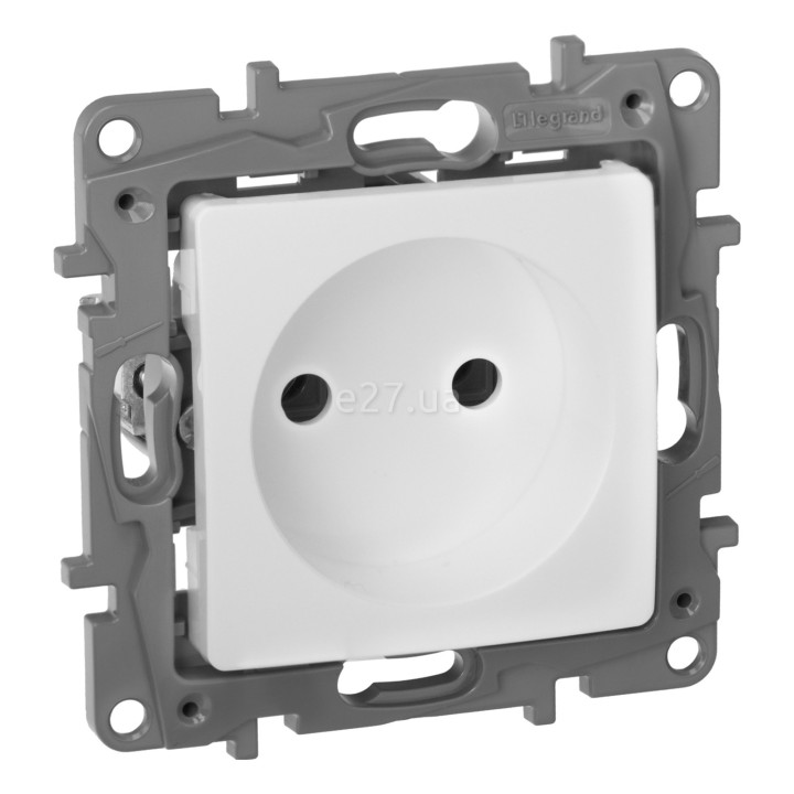 Розетка 220В Legrand 672220 Etika, білий, пластик, без заземлення, без захисної кришки, без шторок, для врізного монтажу · Legrand · legrand-672220