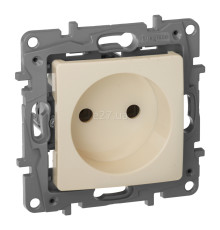 Розетка 220В Legrand 672320 Etika, слонова кістка, пластик, без заземлення, без захисної кришки, без шторок, для врізного монтажу