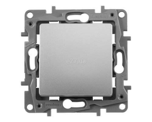 Перемикач прохідний 1-клавішний Legrand 672405 Etika, алюміній, пластик, без підсвітки та індикації, для врізного монтажу