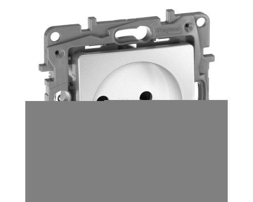 Розетка 220В Legrand 672434 Etika, алюміній, пластик, без заземлення, без захисної кришки, без шторок, для врізного монтажу