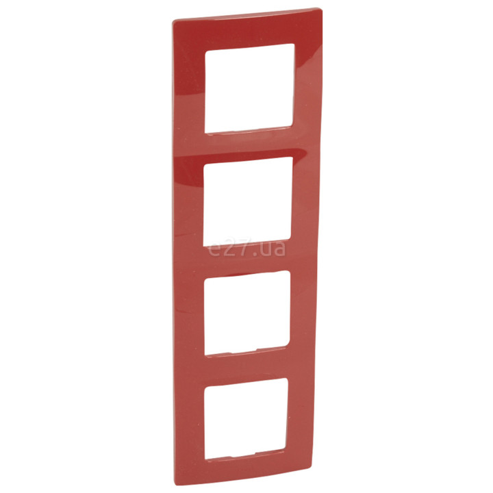 Рамка 4 поста Legrand 672534 Etika, червоний, пластик · Legrand · legrand-672534