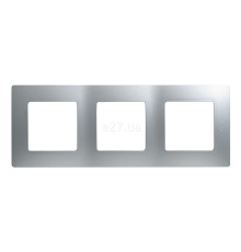 Рамка 3 поста Legrand 672553 Etika, алюміній, пластик