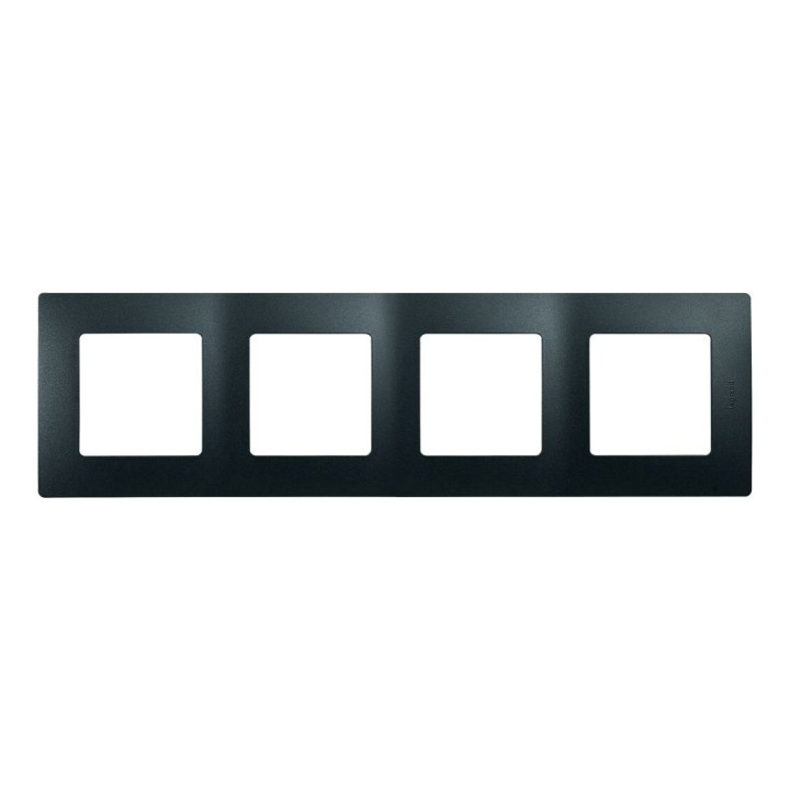 Рамка 4 поста Legrand 672584 Etika, антрацит, пластик · Legrand · legrand-672584