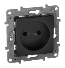 Розетка 220В Legrand 672634 Etika, антрацит, пластик, без заземлення, без захисної кришки, зі шторками, для врізного монтажу