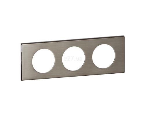Рамка 3 поста Legrand 69103 Celiane, фактурна сталь