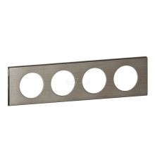 Рамка 4 поста Legrand 69104 Celiane, фактурна сталь