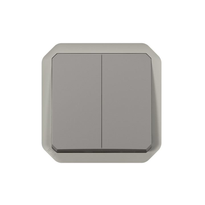 Вимикач 2-клавішний Legrand 69525 Plexo, сірий · Legrand · legrand-69525
