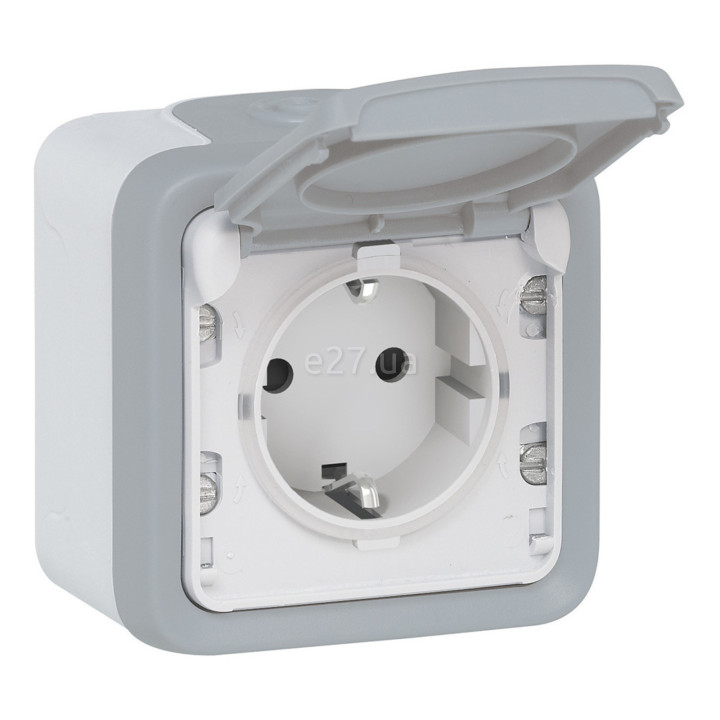 Розетка 220В Legrand 69733 Plexo, сірий, із заземленням, Schuko · Legrand · legrand-69733