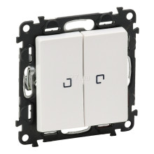 Вимикач 2-клавішний Legrand 752428 Valena Life, білий, пластик, з підсвіткою, для врізного монтажу · Legrand · legrand-752428