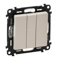 Вимикач 3-клавішний Legrand 752503 Valena Life, слонова кістка, пластик, без підсвітки та індикації, для врізного монтажу