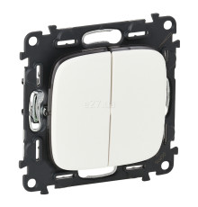 Вимикач 2-клавішний Legrand 752705 Valena Allure, білий, пластик, без підсвітки та індикації, для врізного монтажу