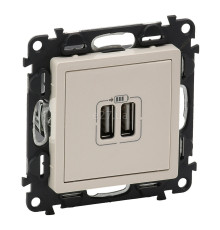 Розетка USB Legrand 753512 Valena Life, слонова кістка, пластик, для врізного монтажу