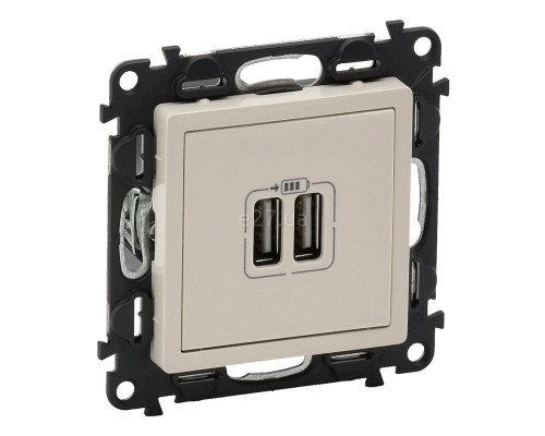 Розетка USB Legrand 753512 Valena Life, слонова кістка, пластик, для врізного монтажу