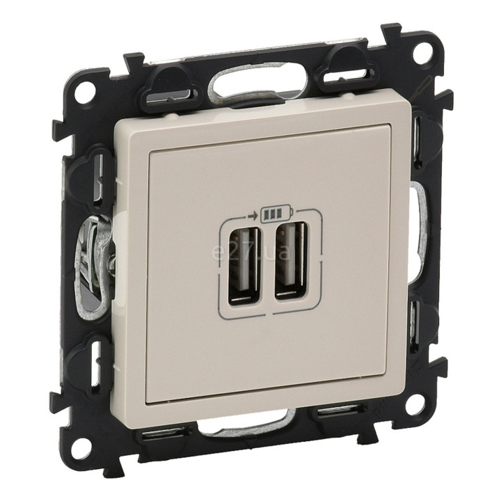 Розетка USB Legrand 753512 Valena Life, слонова кістка, пластик, для врізного монтажу · Legrand · legrand-753512