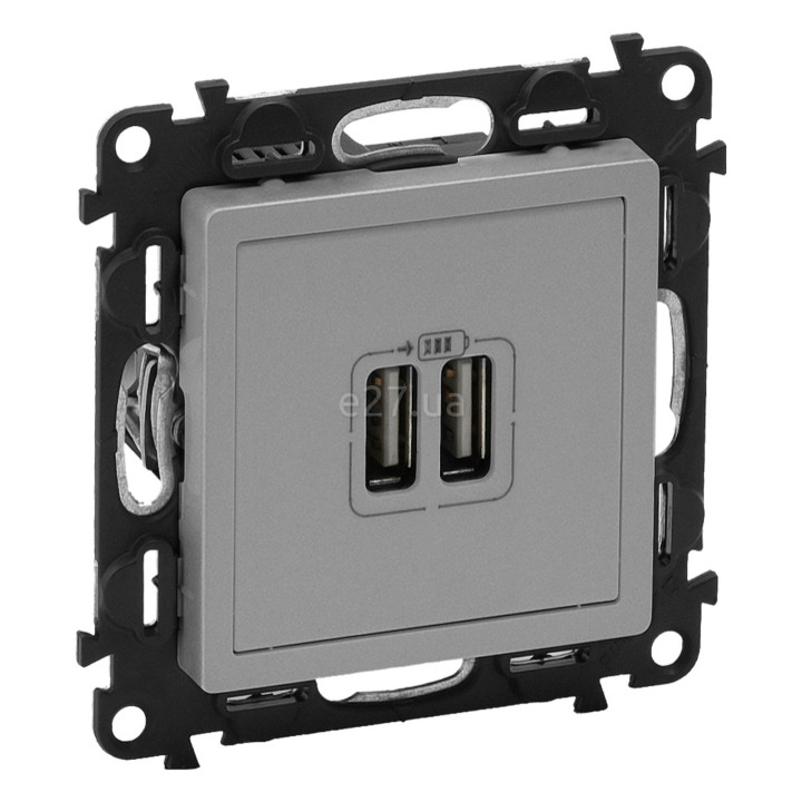 Розетка USB Legrand 753612 Valena Life, алюміній, пластик, для врізного монтажу · Legrand · legrand-753612