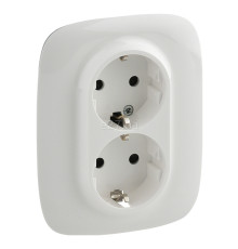 Розетка подвійна 220В Legrand 753726 Valena Allure, білий, пластик, із заземленням, Schuko, без захисної кришки, зі шторками, для врізного монтажу