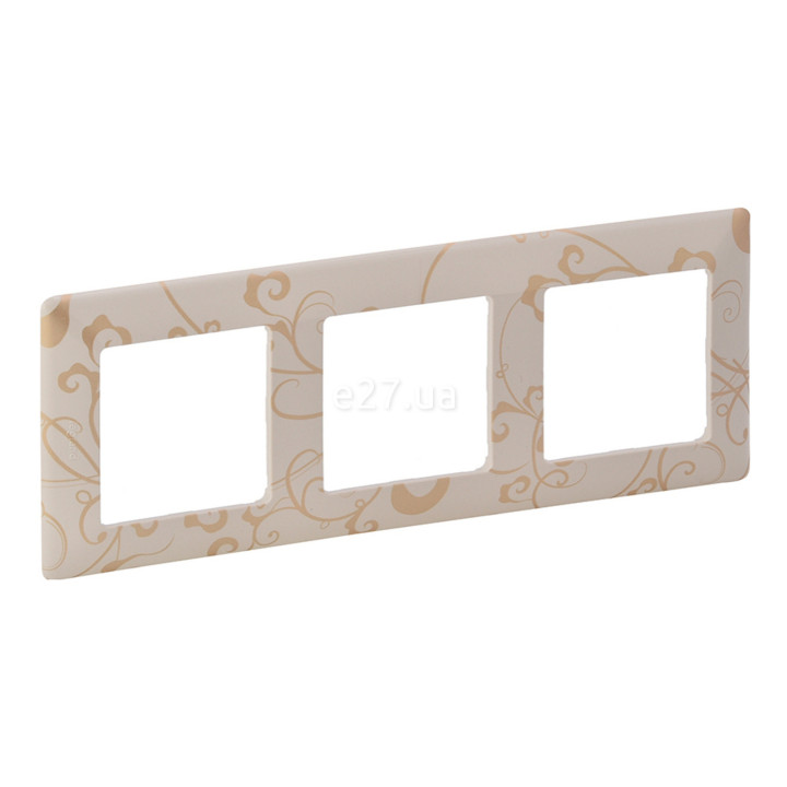 Рамка 3 поста Legrand 754113 Valena Life, ампір бежевий, пластик · Legrand · legrand-754113