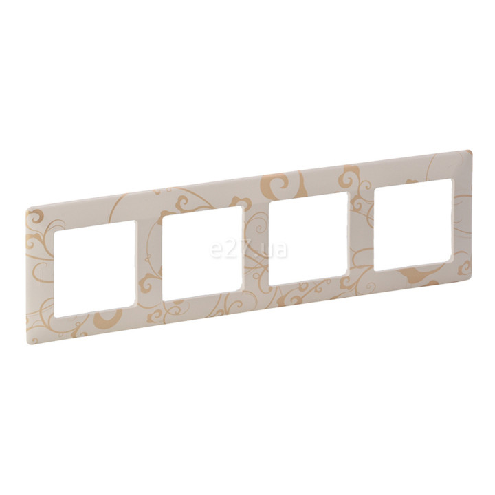 Рамка 4 поста Legrand 754114 Valena Life, ампір бежевий, пластик · Legrand · legrand-754114