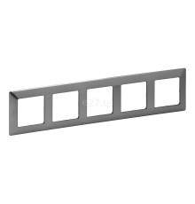 Рамка 5 постів Legrand 754155 Valena Life, сталь, пластик