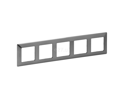 Рамка 5 постів Legrand 754155 Valena Life, сталь, пластик