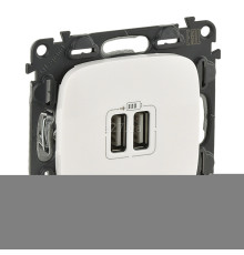 Розетка USB Legrand 754995 Valena Allure, білий, пластик, для врізного монтажу