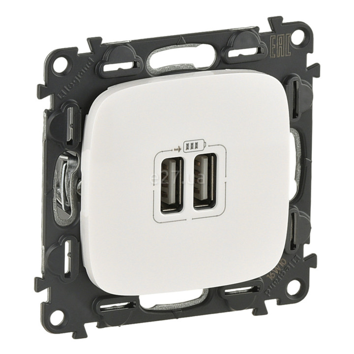 Розетка USB Legrand 754995 Valena Allure, білий, пластик, для врізного монтажу · Legrand · legrand-754995