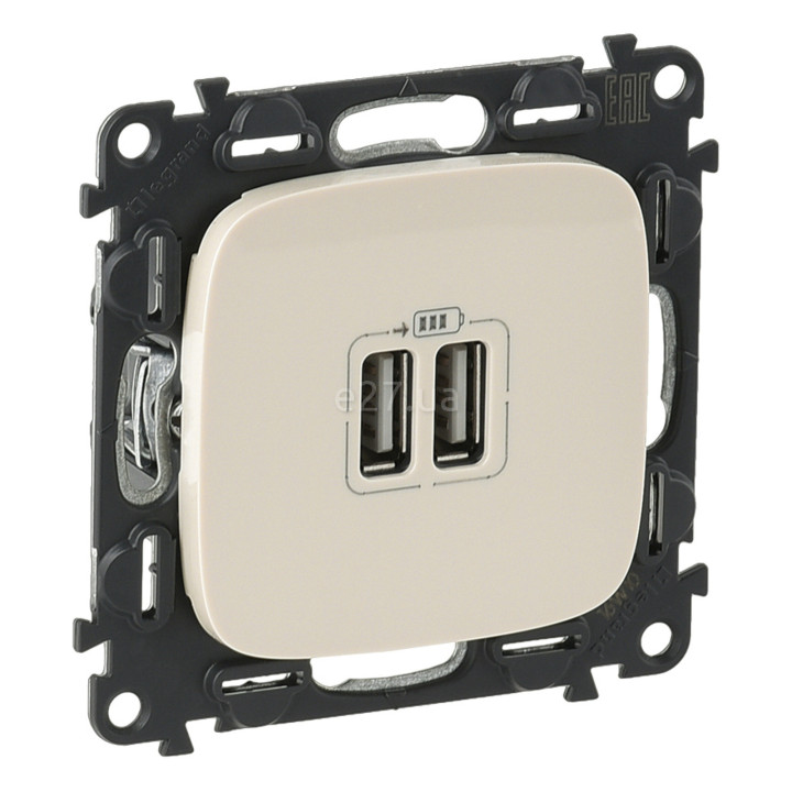Розетка USB Legrand 754996 Valena Allure, слонова кістка, пластик, для врізного монтажу · Legrand · legrand-754996