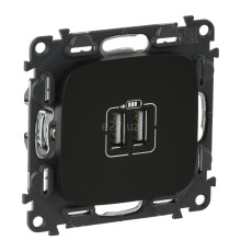 Розетка USB Legrand 754998 Valena Allure, антрацит, пластик, для врізного монтажу