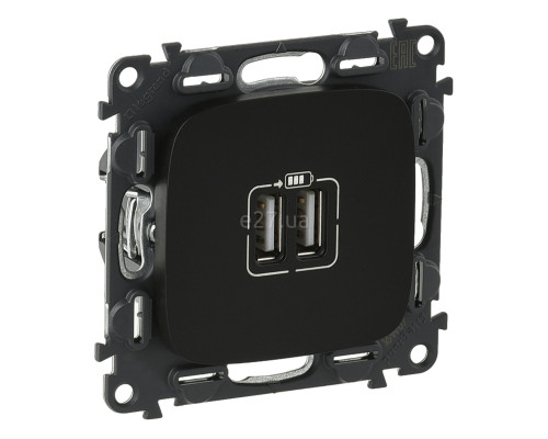 Розетка USB Legrand 754998 Valena Allure, антрацит, пластик, для врізного монтажу