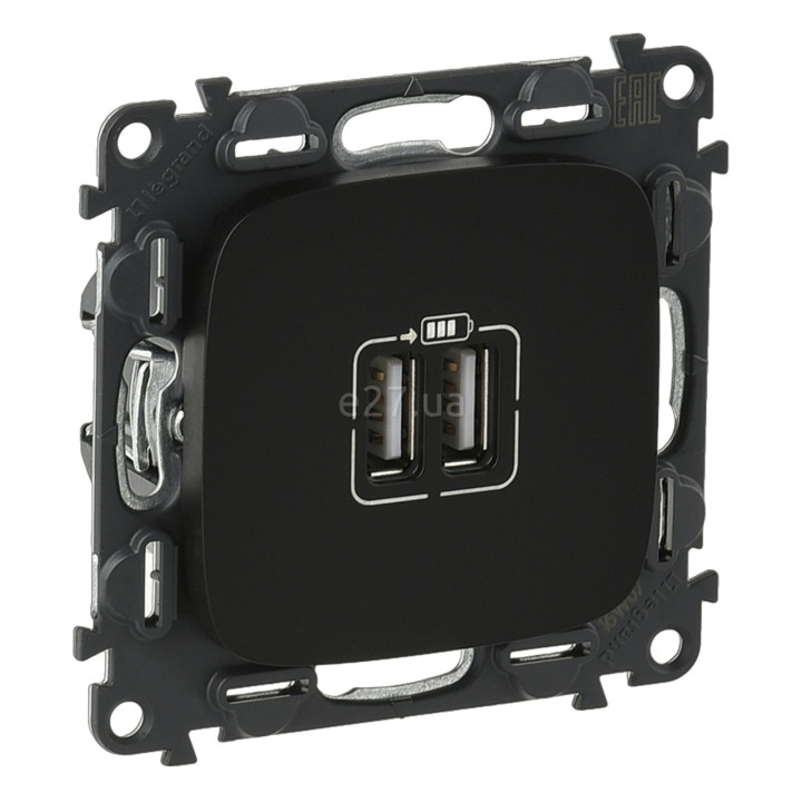 Розетка USB Legrand 754998 Valena Allure, антрацит, пластик, для врізного монтажу · Legrand · legrand-754998
