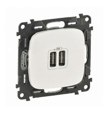 Розетка USB Legrand 754999 Valena Allure, перлина, пластик, для врізного монтажу