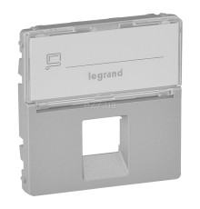 Лицьова панель розетки RJ45 Legrand 755472 Valena Life, алюміній, пластик
